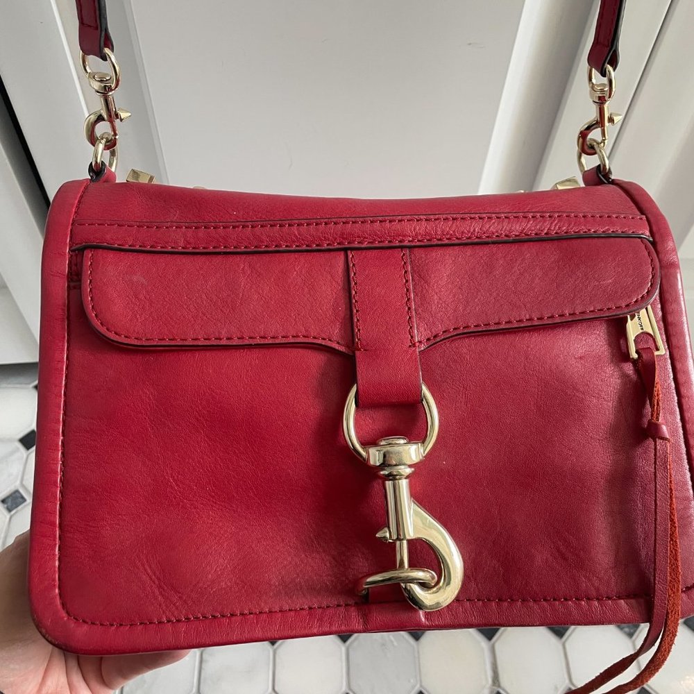 Rebecca Minkoff Bowery Leather Crossbody Bag Crimson